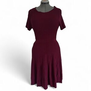 Eva Mendes burgundy sweater dress L